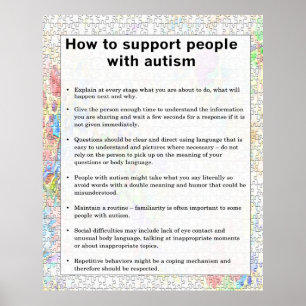 Poster Autismo Como Apoiar Alguns Com Autismo