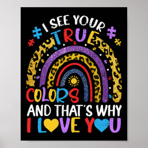 Poster Autismo Consciência Arco-Íris Eu Vejo Suas Verdade