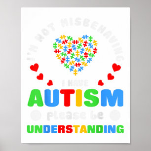 Poster Autismo Consciência Não Estou Mal Comportando Eu T