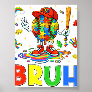 Poster Autismo Conscientização Beisebol Bruh Enigma