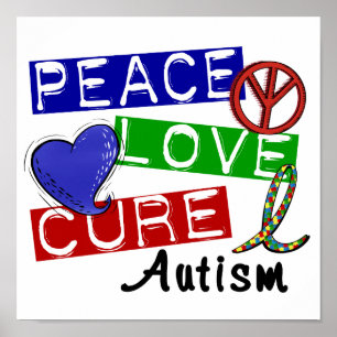 Póster Autismo da cura do amor da paz