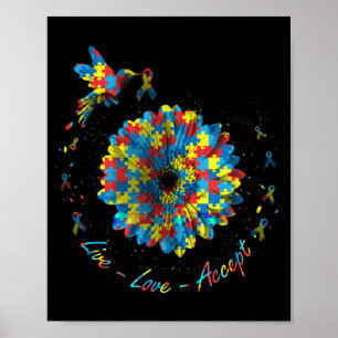 Poster Autismo de Aceitação de Amor ao Vivo por Quebra-ca