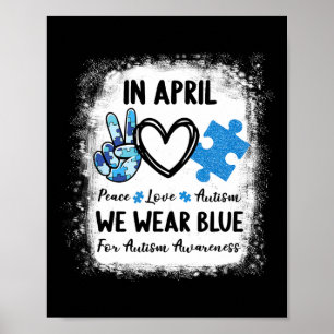 Poster Autismo Do Amor Pela Paz Em Abril Vestimos Azul Pa