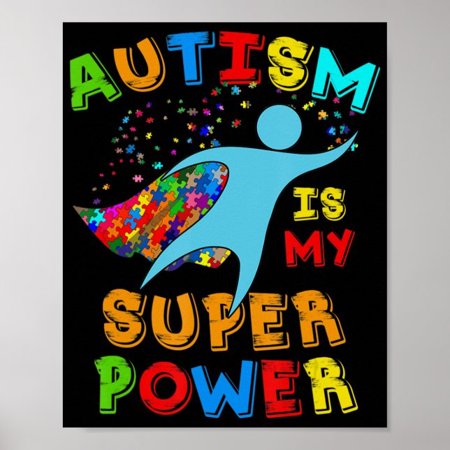 Poster Autismo É O Meu Superpoder Autismo Apoio À Sensibi (Frente)
