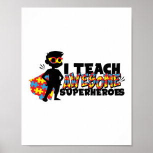 Poster Autismo educação especial Ensino super-herói incrí