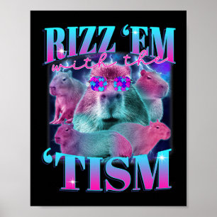 Poster Autismo Engraçado Rizz Em Com O Tism Capybyra Meme