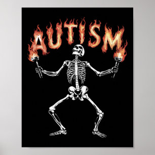 Poster Autismo Esqueleto Memória Engraçado Incêndio Esque