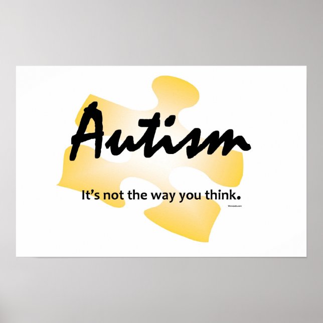 Póster Autismo Glows Poster-"Não é o jeito que você pensa (Frente)