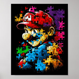 Poster Autismo Jogador Navegando Autismo T Autismo Mãe Pa
