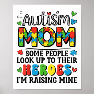 Poster Autismo Mãe Aumentando A Consciência Do Herói Auti