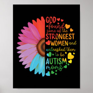 Poster Autismo Mãe Mãe Mãe Deus Mulher Mais Forte Flor