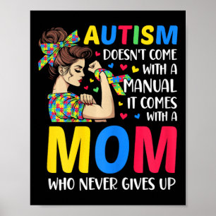 Poster Autismo Mamãe não vem com um Autismo manual Mãe G