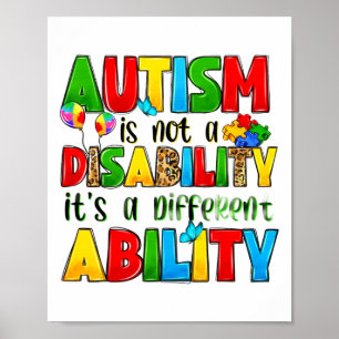 Poster Autismo não é uma deficiência é um hambúrbio difer