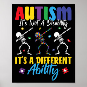 Poster Autismo não é uma deficiência é um hambúrbio difer