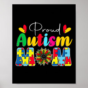 Poster Autismo Orgulhoso Mãe Consciência Girassol