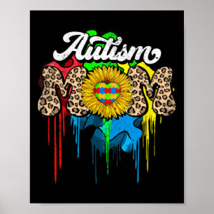Poster Autismo Orgulhoso Mamãe Apoia Consciência Autismo 