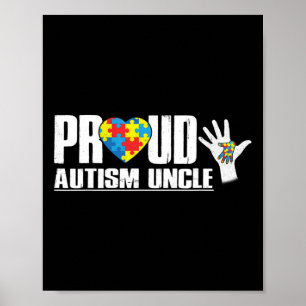Poster Autismo Orgulhoso Tio Pai Autismo Cardíaco Sensibi