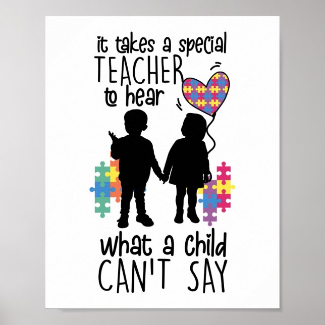 Poster Autismo Professor Especial De Educação Para Ouvir  (Frente)