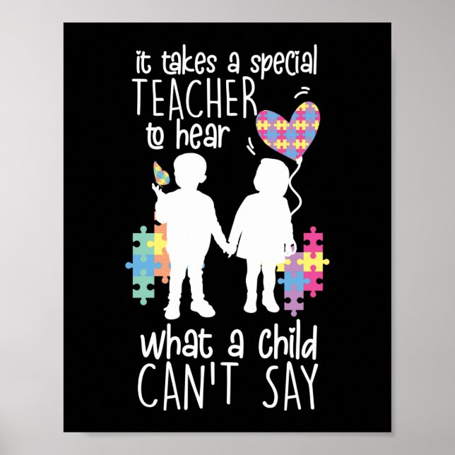 Poster Autismo Professor Especial De Educação Para Ouvir  (Frente)