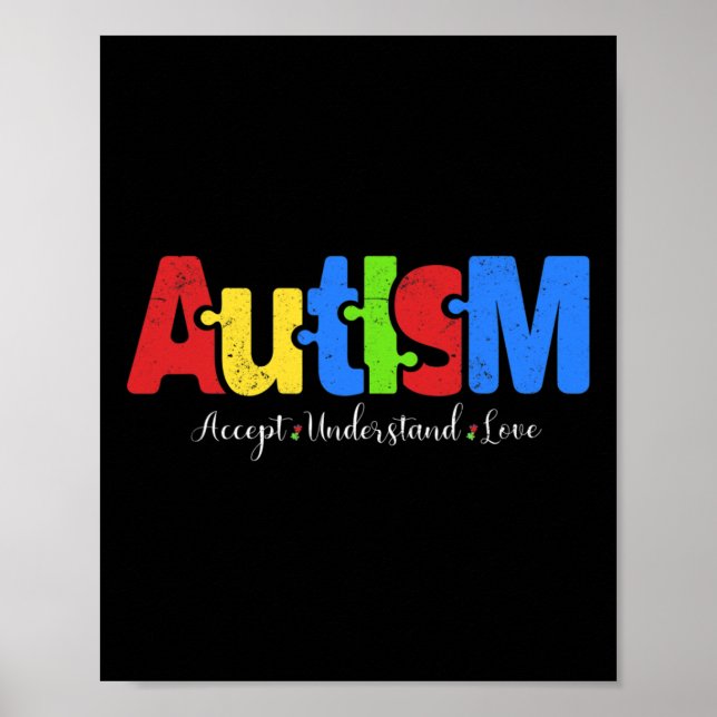 Poster Autismo Quebra-cabeça Accept Entenda Autismo Autis (Frente)