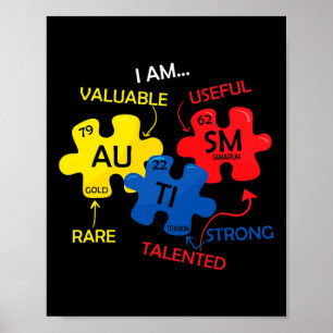 Poster Autismo Quebra-cabeça de Consciência Elementos de