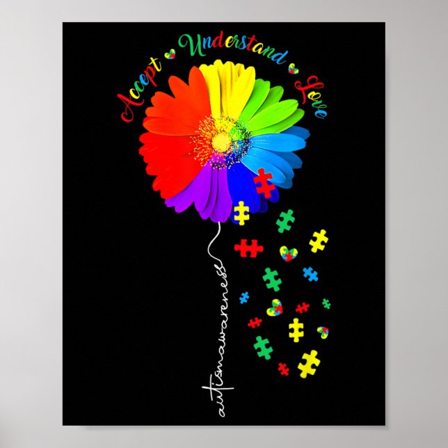Poster Autismo Sensibilização Accept Girassol Compreende  (Frente)