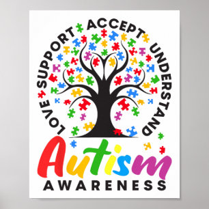Poster Autismo Sensibilização Accept Support Entenda Au