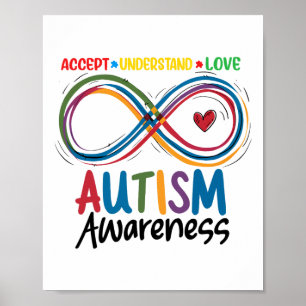 Poster Autismo Sensibilização Aceita Compreender Autismo 