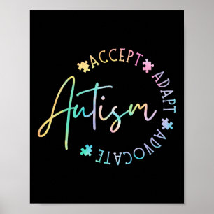 Poster Autismo Sensibilização Aceite Adaptar Advocate Aut