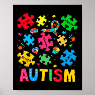 Poster Autismo Sensibilização Aceite Adaptar Advocate Aut