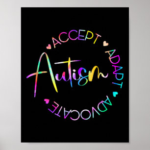 Poster Autismo Sensibilização Aceite Adaptar Advocate Aut