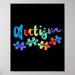 Poster Autismo Sensibilização Aceite Compreender Amor Com