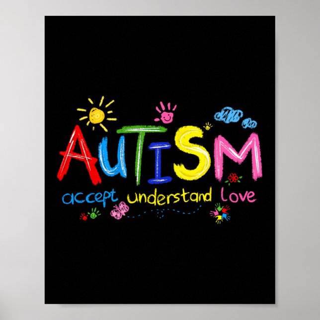 Poster Autismo Sensibilização Aceite Compreender Professo (Frente)