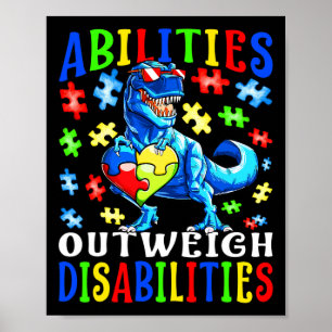 Poster Autismo Sensibilização As capacidades dos dinossau
