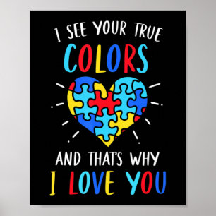 Poster Autismo Sensibilização Coração Vejo Suas Verdadeir