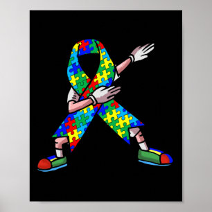Poster Autismo Sensibilização Crianças Dabbing Quebra-cab