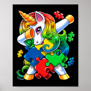 Poster Autismo Sensibilização Dabbing Quebra-cabeça Piece