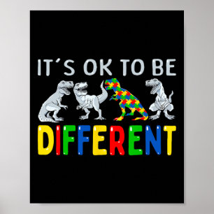 Poster Autismo Sensibilização Dinossauros Garotos Está tu