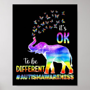 Poster Autismo Sensibilização Elefante Borboleta Está tud