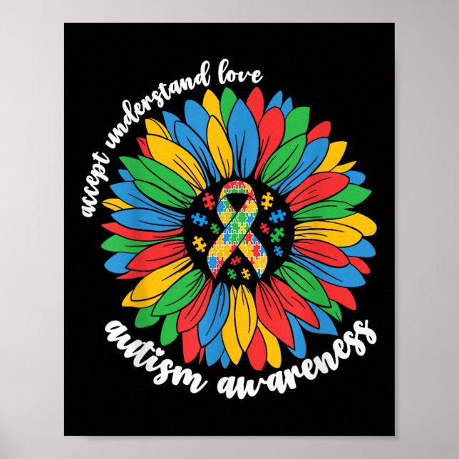 Poster Autismo Sensibilização Girassol Para Homens Mulher (Frente)