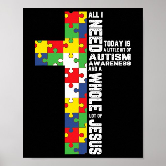 Poster Autismo Sensibilização Jesus Cristo Quebra-cabeça  (Frente)
