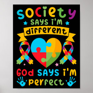 Poster Autismo Sensibilização Meninos Deus diz que sou pe