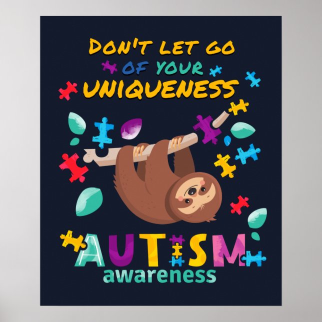 Poster Autismo Sensibilização Não deixe passar a sua sing (Frente)