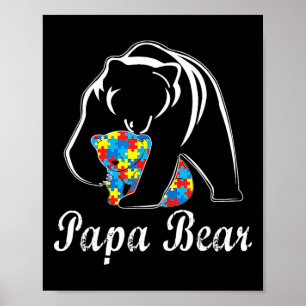 Poster Autismo Sensibilização Papa Urso Apoio Adultos Aut