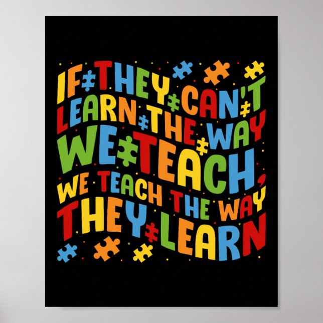Poster Autismo Sensibilização Professora Quebra-cabeça Ci (Frente)