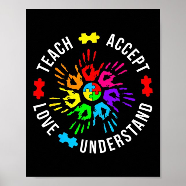 Poster Autismo Sensibilização Professora Quebra-cabeça de (Frente)
