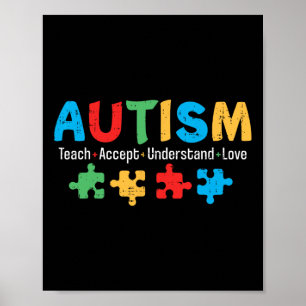 Poster Autismo Sensibilização Professora Quebra-cabeça de