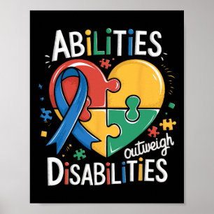 Poster Autismo Sensibilização Supera Deficiências T
