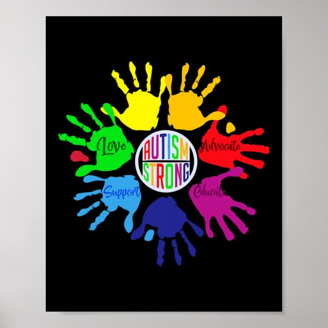 Poster Autismo Sinal de Consciência Linguagem Quebra-cabe (Frente)