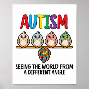 Poster Autismo Vendo O Mundo De Uma Coruja De Ângulo Dife